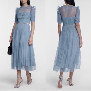 Self Portrait Baby Blue Point D'esprit Tulle Dress